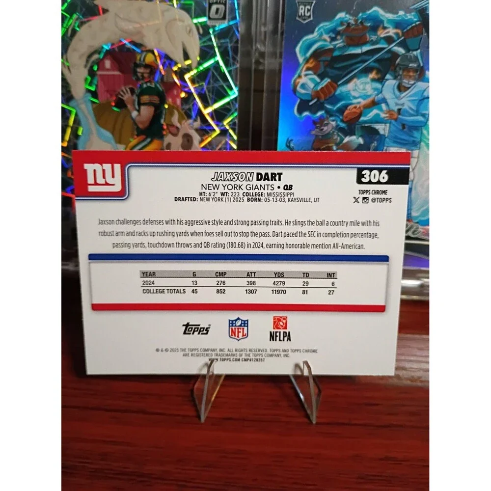2025 Topps Chrome - Rookies Jaxson Dart #306 (RC)